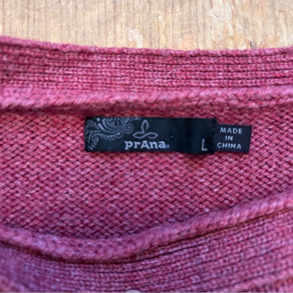 Prana Phono Mauve Cropped Boat Neck Wool Blend Sweater - Size L - Picture 5 of 7